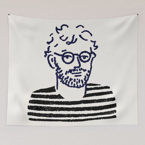 Item preview, Curly Genius Wears Glasses Stripes designed and sold by Venon28.