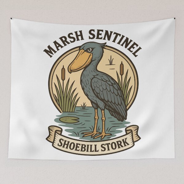 Item preview, Marsh Sentinel Shoebill Stork designed and sold by WildlifeInc.