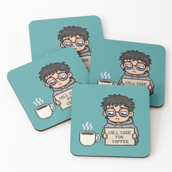 Item preview, Will Code for Coffee Funny Art designed and sold by WiserShop.