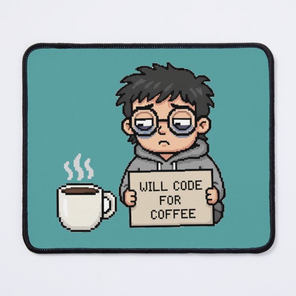 Item preview, Will Code for Coffee Funny Art designed and sold by WiserShop.