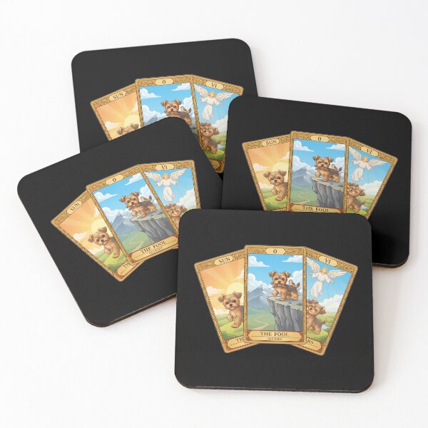 Item preview, Three Yorkiepoo Tarot Cards: Sun, Fool & Lovers designed and sold by GREENZ0NE.