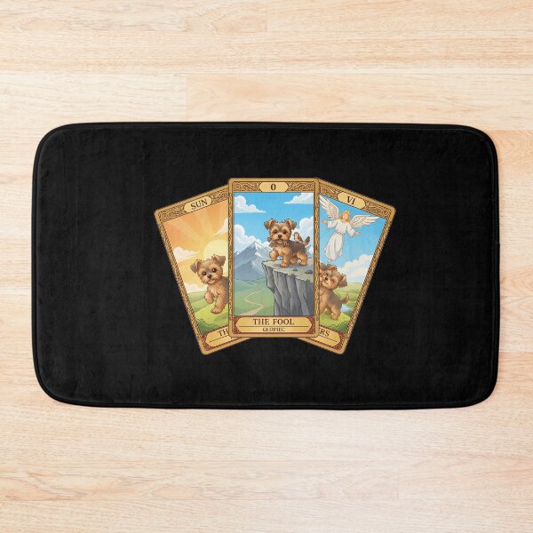 Item preview, Three Yorkiepoo Tarot Cards: Sun, Fool & Lovers designed and sold by GREENZ0NE.
