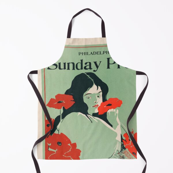 Item preview, Vintage 1896 Philadelphia Sunday Press Poster | Art Nouveau Style | Red Poppies & Trolley Car Toy | Antique Advertising Art designed and sold by artofuniverse.