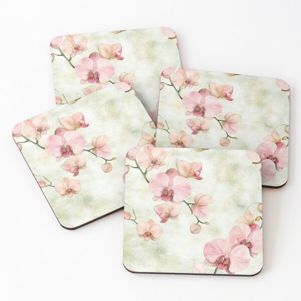 Item preview, Blooming Pink Orchids Flowers Watercolor All Over designed and sold by Feeling Artsy.