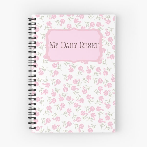 Item preview, "My Daily Reset" Journal - Pink Floral Self-Care & Wellness Journal designed and sold by Designnari.