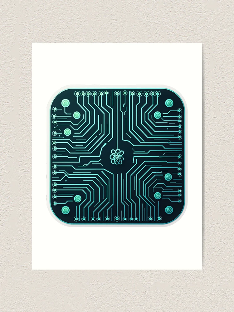 Thumbnail 1 of 3, Art Print, Circuit Code | Tech Pattern Design | Compilation Process | Developer Art designed and sold by ColoredPanda.