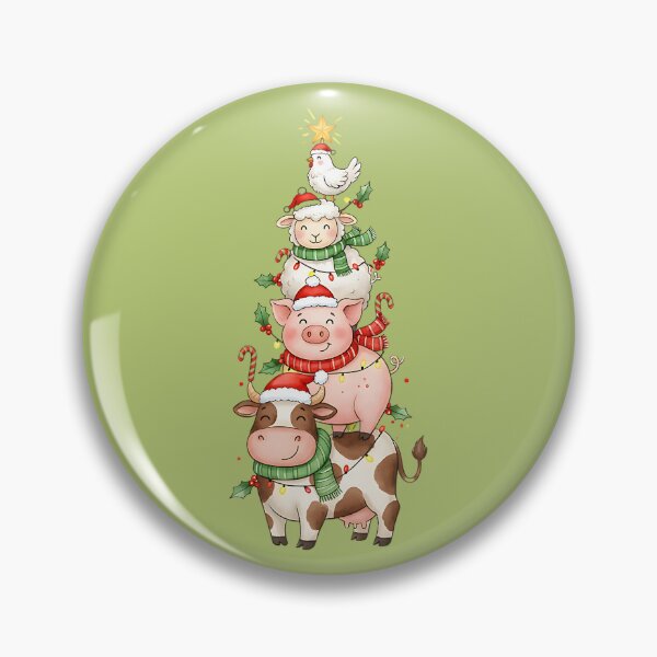 Item preview, Cute Farm Animal Christmas Tower - Pig, Cow, Sheep Holiday Stack designed and sold by AwesomeBeyondLimits.