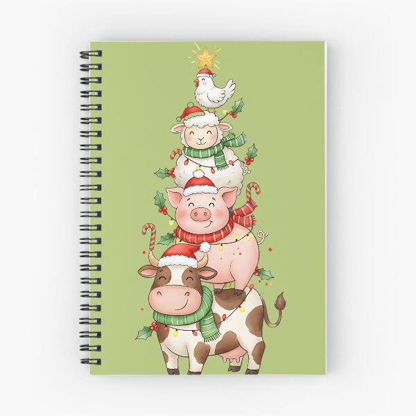 Item preview, Cute Farm Animal Christmas Tower - Pig, Cow, Sheep Holiday Stack designed and sold by AwesomeBeyondLimits.