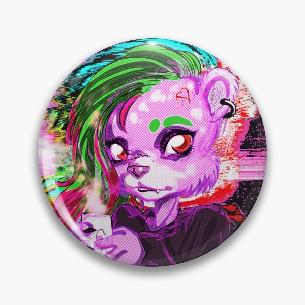 Item preview, Cute Eyestrain Glitch Goth Furry Bear Girl With Mug designed and sold by GrotsqMachine.