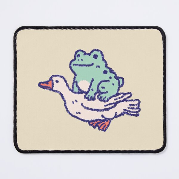 Item preview, Frog and Flying Goose, playful crayon textured illustration designed and sold by Magnificent Lizard.