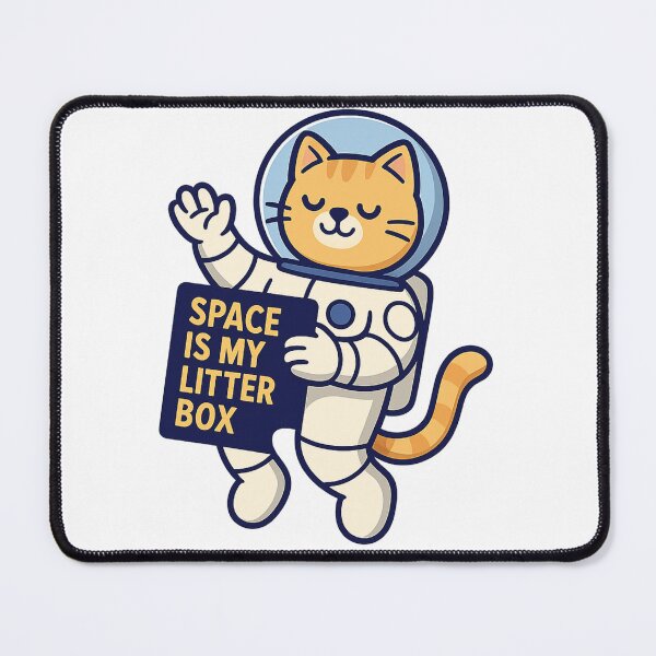 Item preview, Space Is My Litter Box – Astronaut Cat designed and sold by VibeLab_Art.