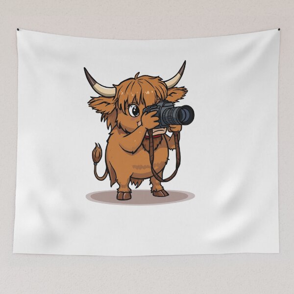 Item preview, Cute Highland Cow Photographer Design - Scottish Camera Gift designed and sold by Loom on the Loch.