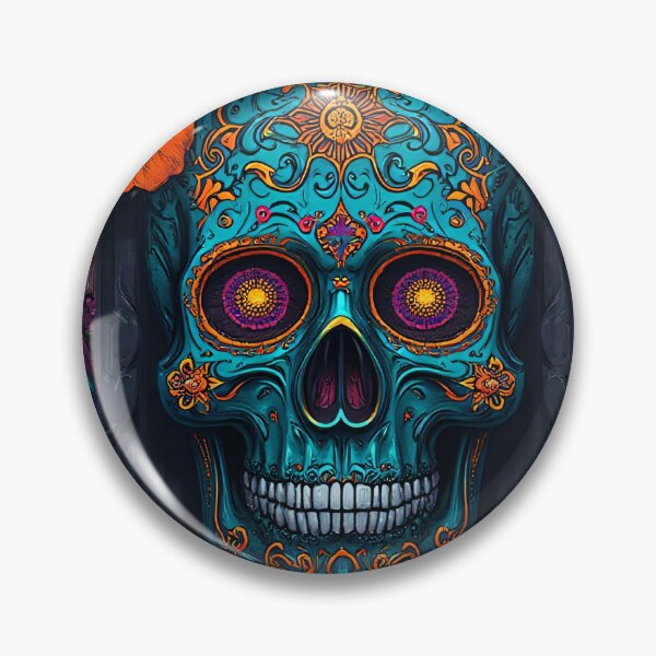 Item preview, Urban Día de Muertos Print, dead day - Neon Glowing Skulls & Spray Paint Texture designed and sold by WelSol.
