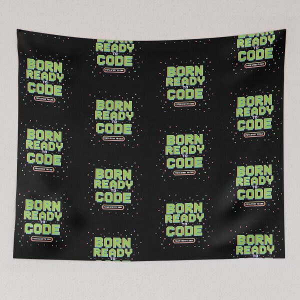 Item preview, Born Ready to Code – Retro Pixel Start Screen Design designed and sold by DreamVibeShirt.