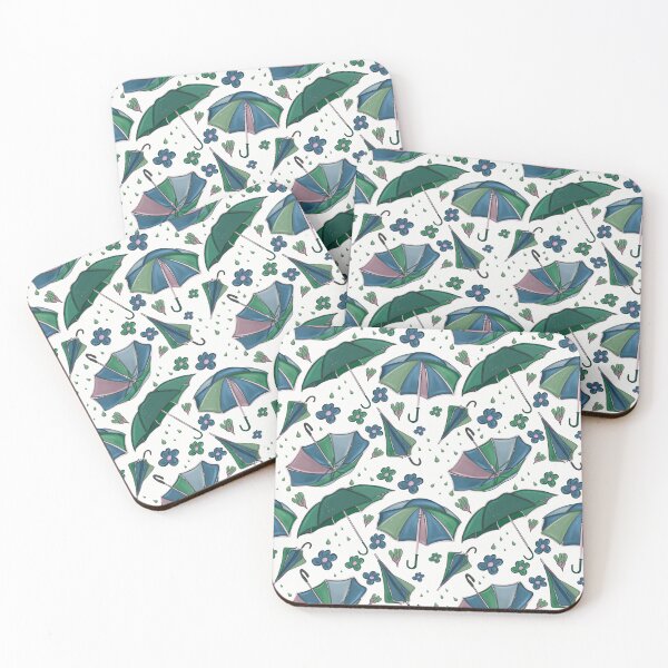 Item preview, Rainy Day Umbrellas & Flowers | Shamrock Green designed and sold by Winooski Designs.