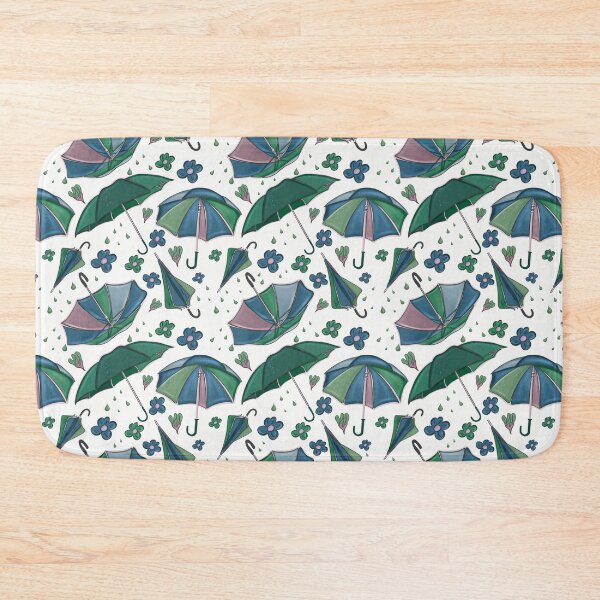 Item preview, Rainy Day Umbrellas & Flowers | Shamrock Green designed and sold by Winooski Designs.