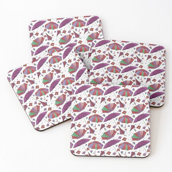 Item preview, Rainy Day Umbrellas & Flowers | Candied Apple Red designed and sold by Winooski Designs.