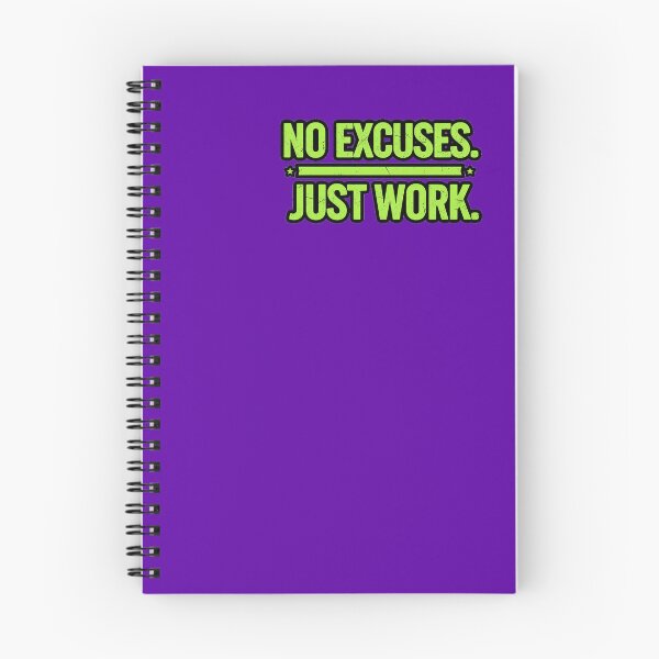 Item preview, No Excuses Just Work T-Shirt – Stencil Fitness Motivation – Bold Gym Quote Sticker designed and sold by Tryix Studio.