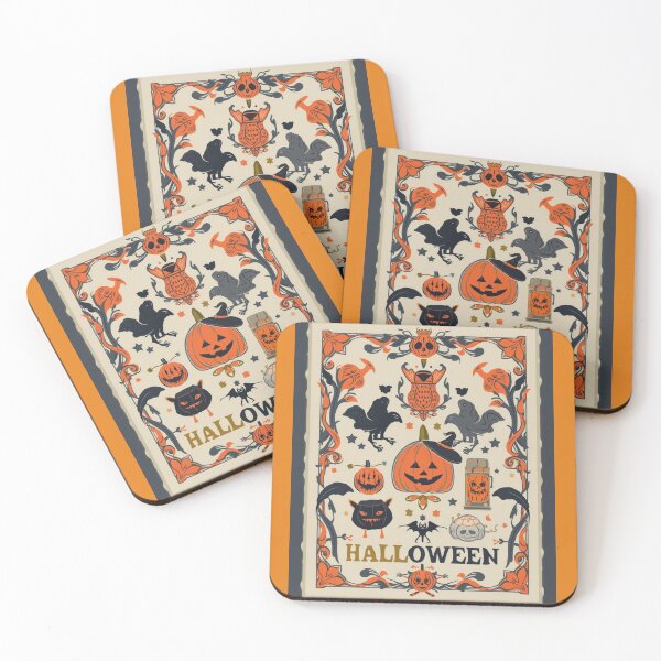 Item preview, Vintage Halloween Poster | Retro Spooky Pumpkin and Bat Illustration designed and sold by AM-little-shop.