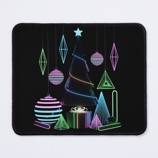 Item preview, Futuristic Neon Christmas Tree – Cyberpunk Holiday Scene with Glowing Geometric Ornaments designed and sold by PixelVibe782.