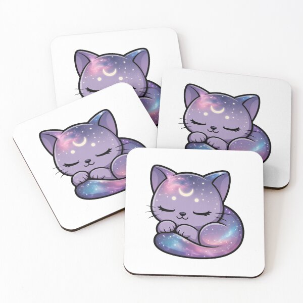 Item preview, Pastel space themed sleeping cat designed and sold by AtelierPretty.