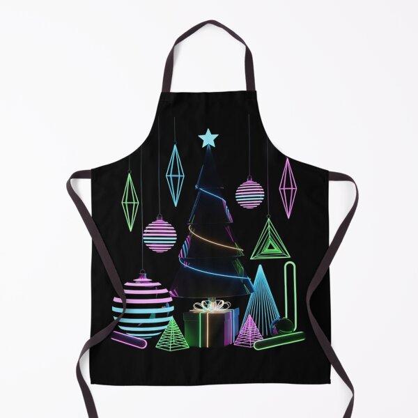 Item preview, Futuristic Neon Christmas Tree – Cyberpunk Holiday Scene with Glowing Geometric Ornaments designed and sold by PixelVibe782.