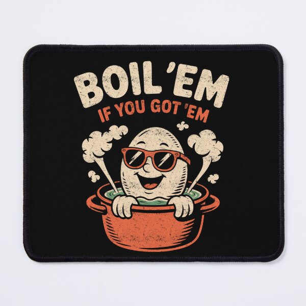 Item preview, Boil ’Em If You Got ’Em Funny Thanksgiving Egg Cooking Humor designed and sold by FreshVibe Prints.