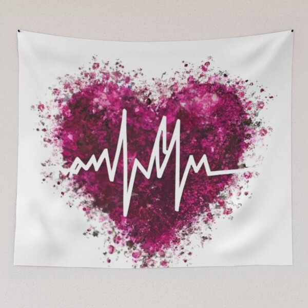 Item preview, logo, picture, vector, illustration, graphics, graffiti, A design with a white background romantic + heart + beating + glitter, poster designed and sold by gulka8.