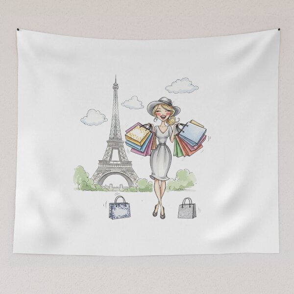 Item preview, Blonde Girl Shopping In Paris designed and sold by ArtQueen777.
