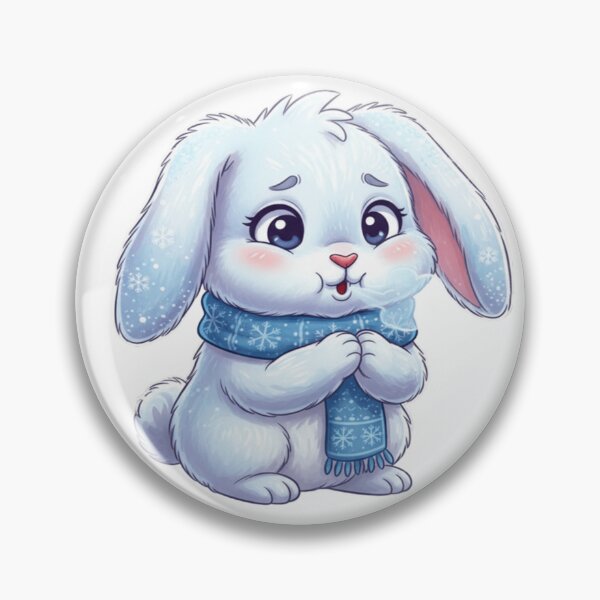 Item preview, Cold Weather Bunny - Cute Rabbit Blowing on Paws in the Snow designed and sold by ToonyTeez.