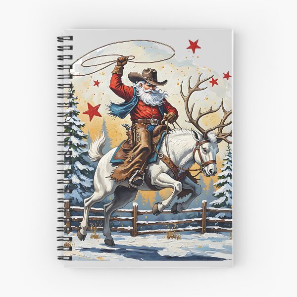 Item preview, Rodeo Santa Cowboy Riding Reindeer - Wild West Christmas designed and sold by AwesomeBeyondLimits.
