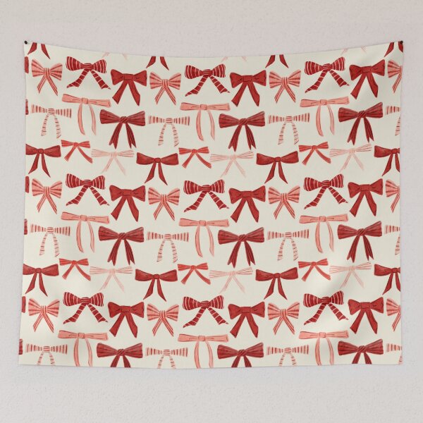 Item preview, Cute hand drawn Pink and red watercolor bows designed and sold by SJAPhoto.
