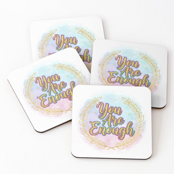 Item preview, You Are Enough Sticker - Mental Health Self-Love Motivation Gift designed and sold by NovaBou.