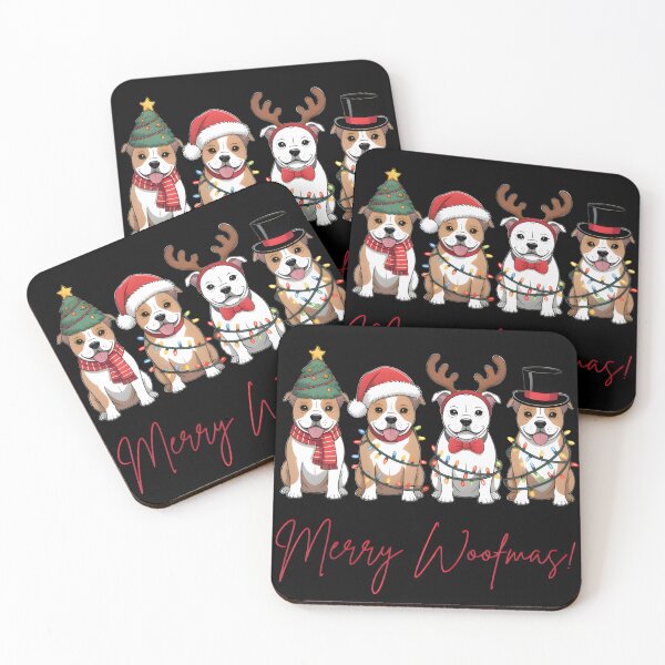 Item preview, Merry Woofmas Staffie Dogs – Cute Staffordshire Bull Terrier Christmas Design designed and sold by Karolina’s Cozy Creations.