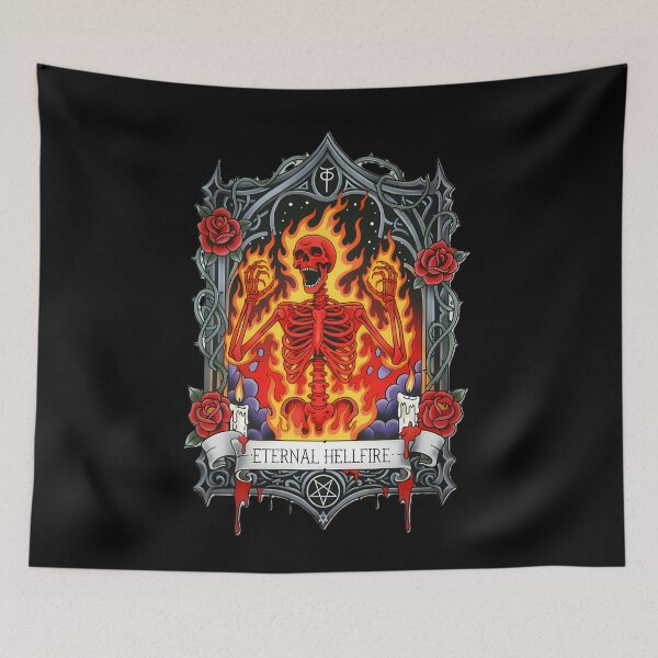 Item preview, ETERNAL HELLFIRE Condemned Hell Skeleton designed and sold by CoffinsArt.