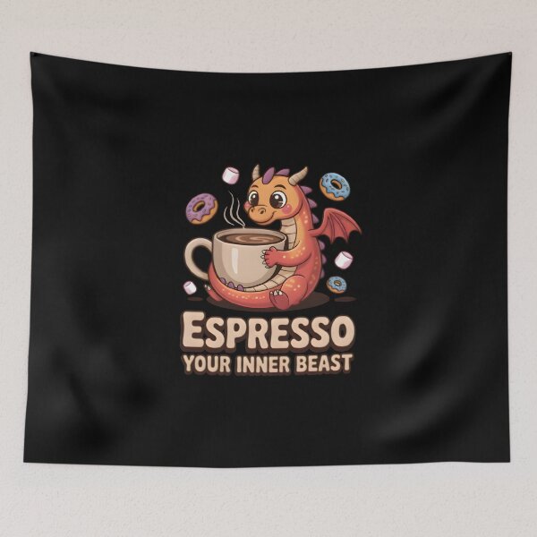 Item preview, Cute Coffee Dragon T-Shirt – Adorable Fantasy Creature for Coffee Lovers designed and sold by Karolina’s Cozy Creations.