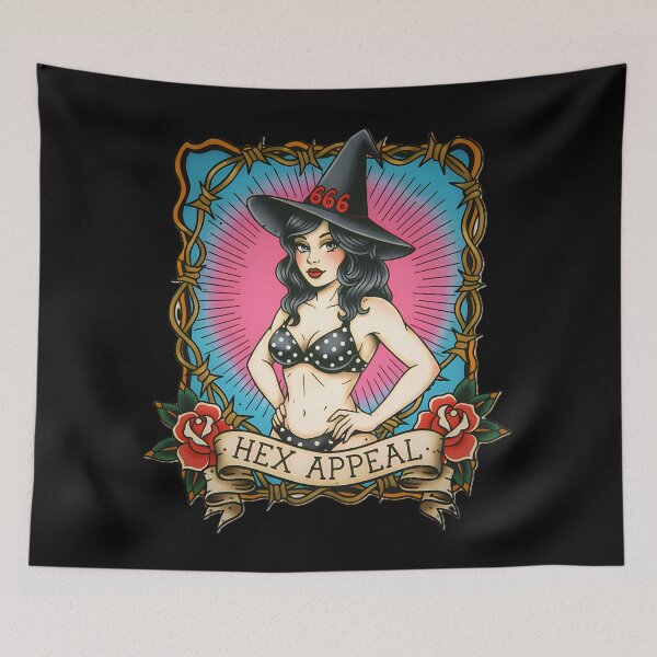 Item preview, HEX APPEAL Pin-up Witch Flash designed and sold by CoffinsArt.