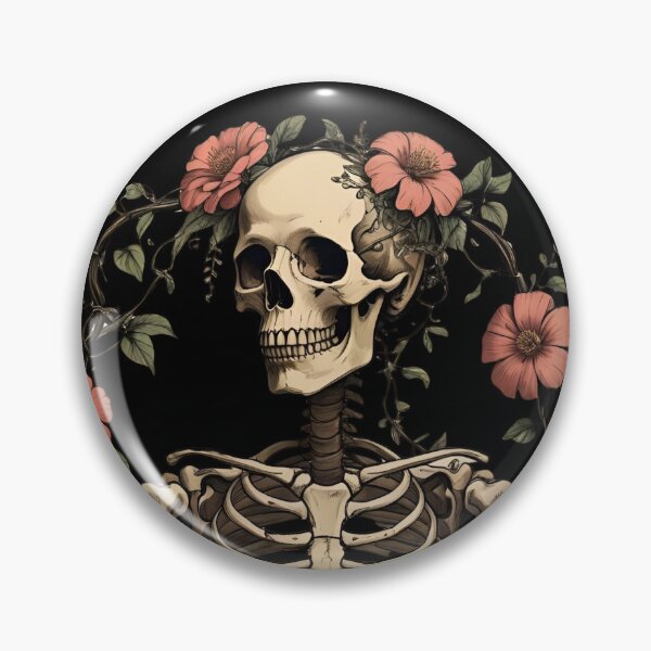 Item preview, Skeleton human skeleton intertwined with flowers and vines 4 designed and sold by Neon G.