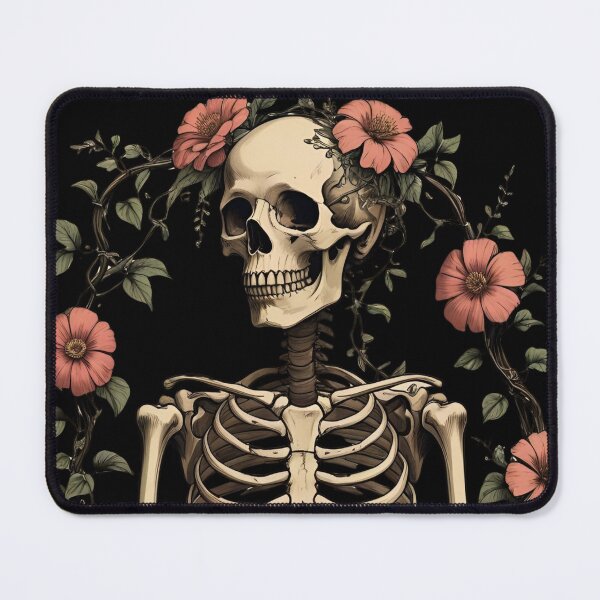 Item preview, Skeleton human skeleton intertwined with flowers and vines 4 designed and sold by Neon G.