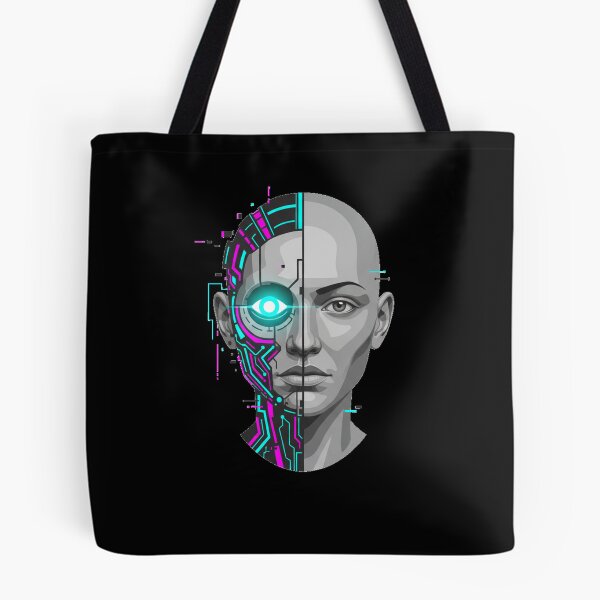 Item preview, Cyborg Portrait | Bionic Face | Neon Implant | Minimalist Sci-Fi | Techwear Face designed and sold by DarkNight9.