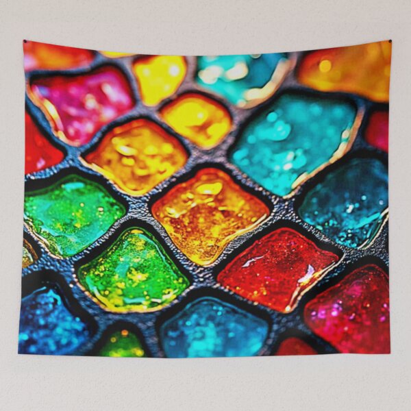 Item preview, Jewel Tone Stained Glass Art Glow Design designed and sold by Health And Fitness Posts e-Store.