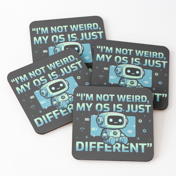 Item preview, I'm Not Weird My OS Is Just Different Robot Coder Tee designed and sold by PunchDrop.