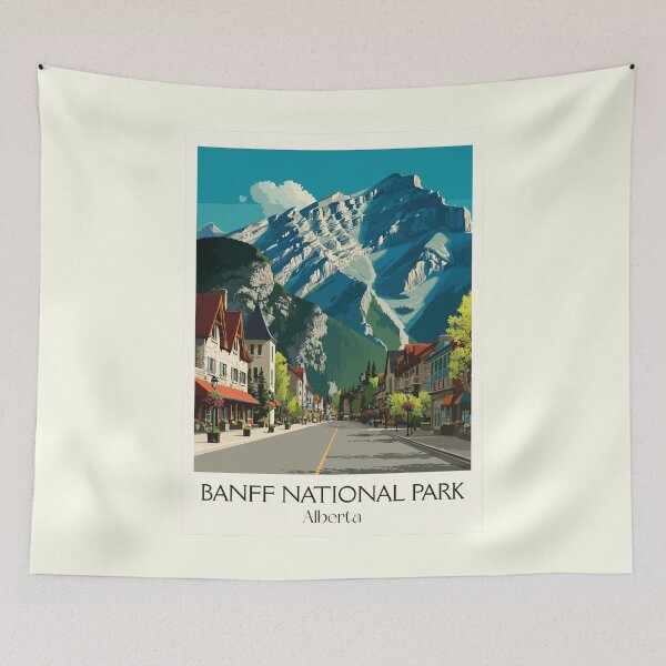 Item preview, Banff National Park Alberta | Rocky Mountain Town Art designed and sold by TuncGK.