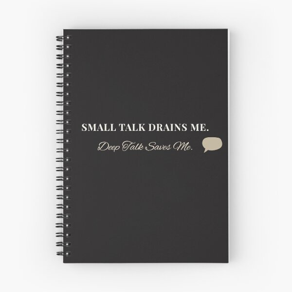 Item preview, Small Talk Drains Me. Deep Talk Saves Me. (Dark Version) | Thoughtful Introvert Minimalist Design designed and sold by AdamIntrovert.