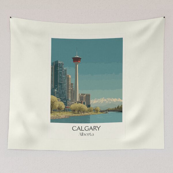Item preview, Calgary Alberta Skyline | Prairie City Observation Tower Art designed and sold by TuncGK.