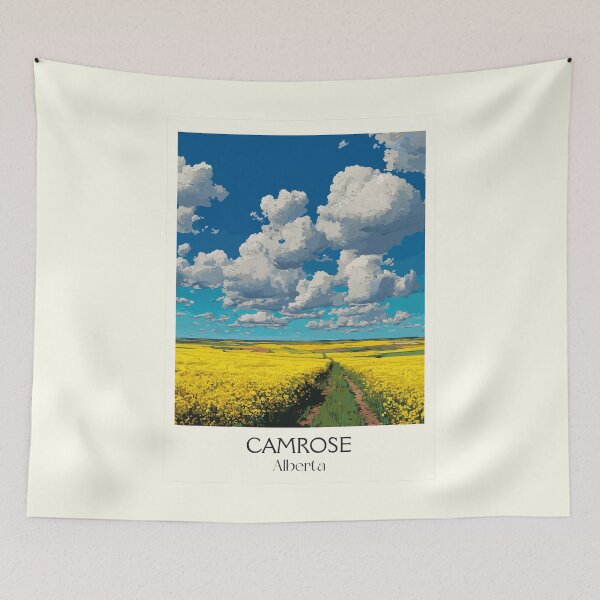 Item preview, Camrose Alberta | Prairie Canola Fields Scenery Art designed and sold by TuncGK.