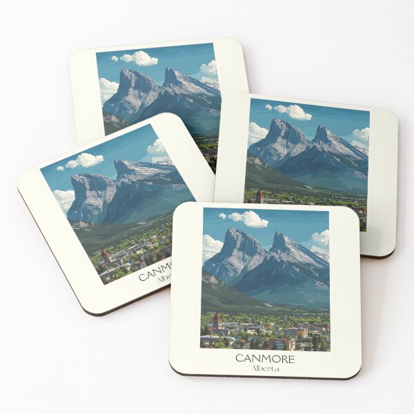 Item preview, Canmore Alberta | Rocky Mountain Town & Three Peaks Art designed and sold by TuncGK.
