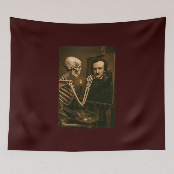 Item preview, Skeleton Painting Edgar Allan Poe designed and sold by Halifaxartguy.