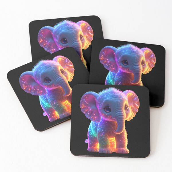 Item preview, Rainbow Galaxy Baby Elephant – Cute Glowing Cosmic Art t-shirt  designed and sold by Alicjareign.