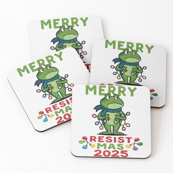 Item preview, Merry Resistmas 2025 Funny Portland Frog Christmas Design designed and sold by FreshVibe Prints.
